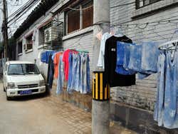 Roupa no varal de um hutong